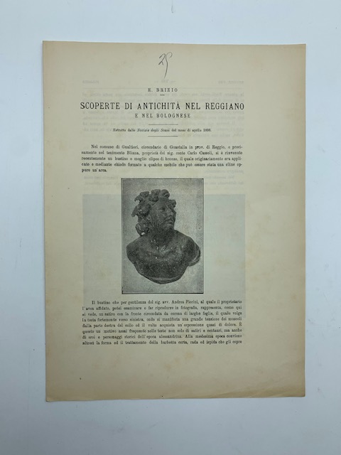 Scoperte di antichità nel Reggiano e nel Bolognese